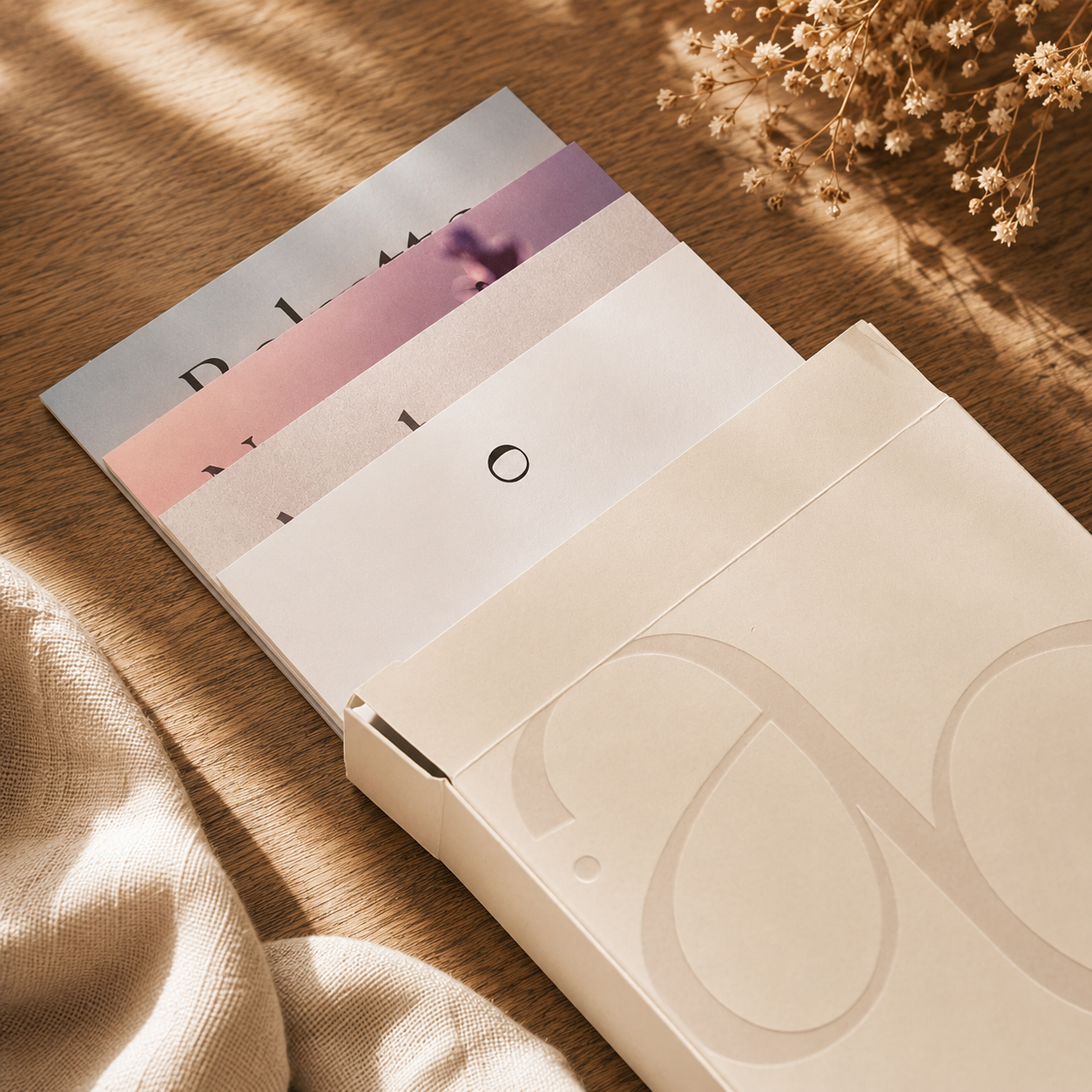 An Aycee Apothec small box containing four scent cards